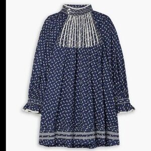 DOEN Beatrice Crochet Lacetrimmed Floralprint Cottonpoplin Mini Dress